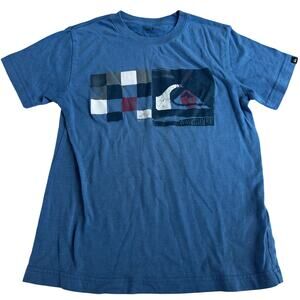Quiksilver Blue Graphic Short Sleeve Tee - Size Small